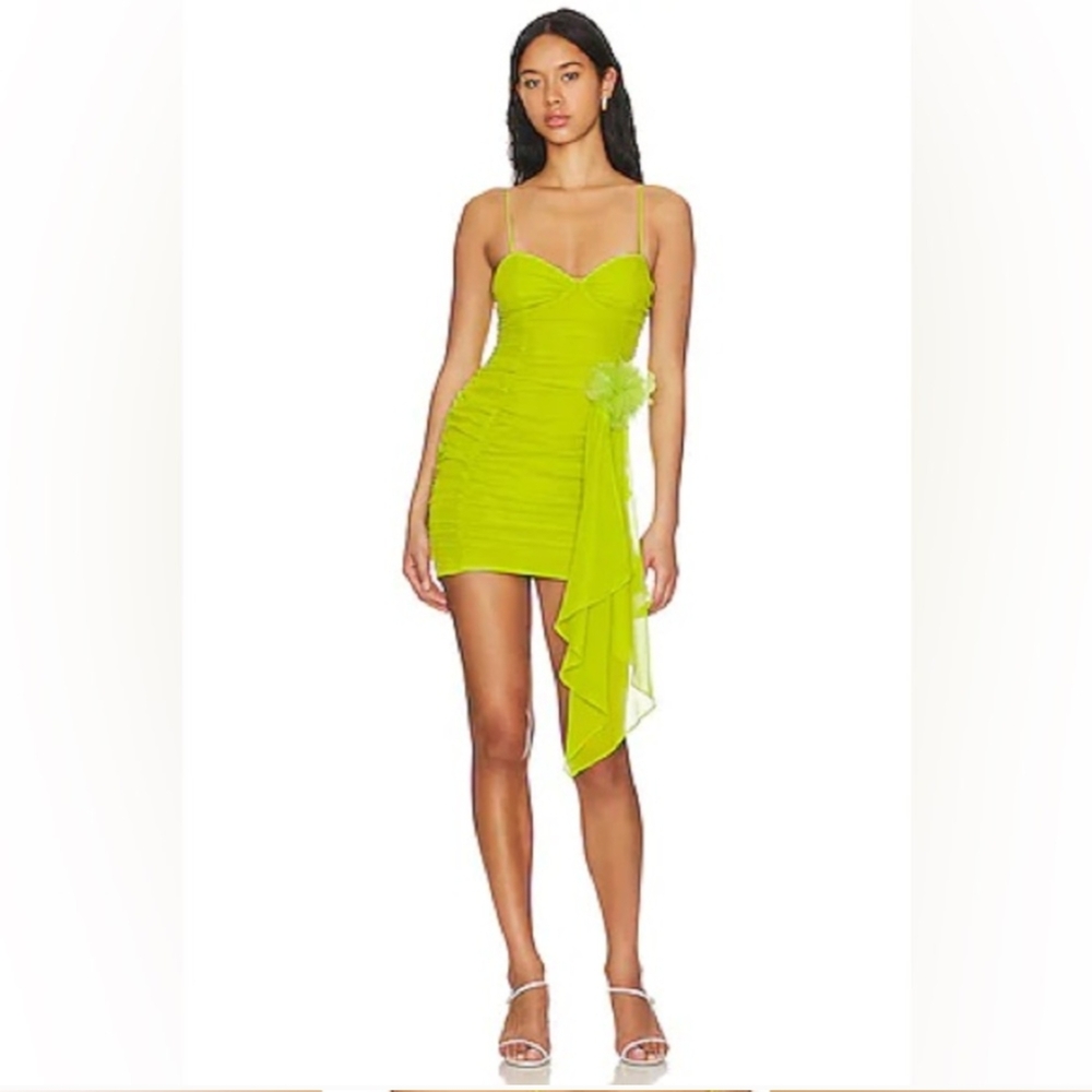 For Love And Lemons Vibrant Green Mini Dress